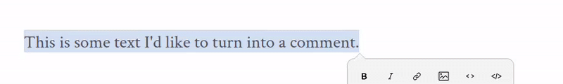 Converting text to a comment with the keyboard shortcut.